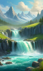 waterfalls in the fields