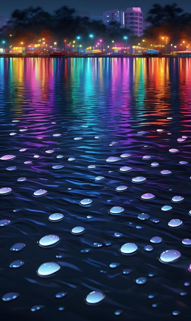 a body of water with a city in the background