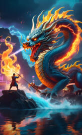 final battle of the Mithyical dragon named Jake