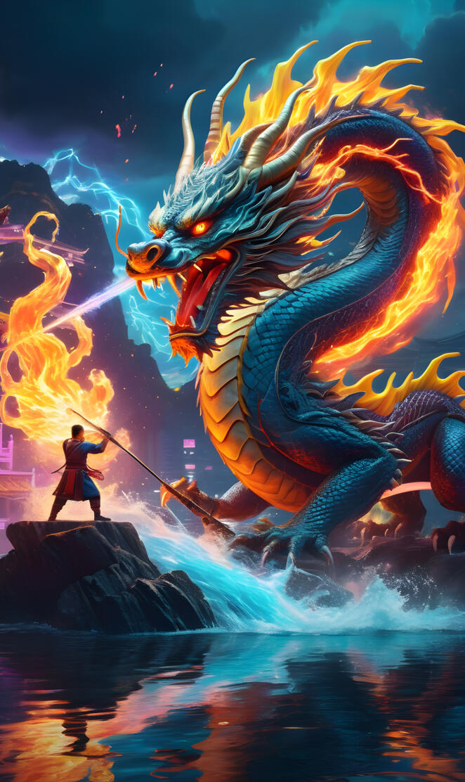 final battle of the Mithyical dragon named Jake