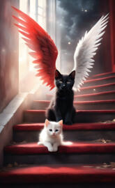 Kittens on the stairs