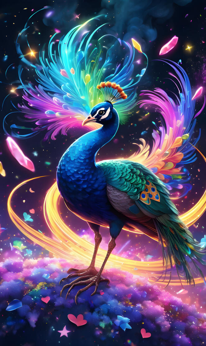 aname colorful peacock