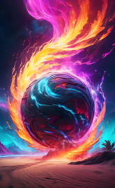 magic mix of fire, water, wind and sand. light to life show