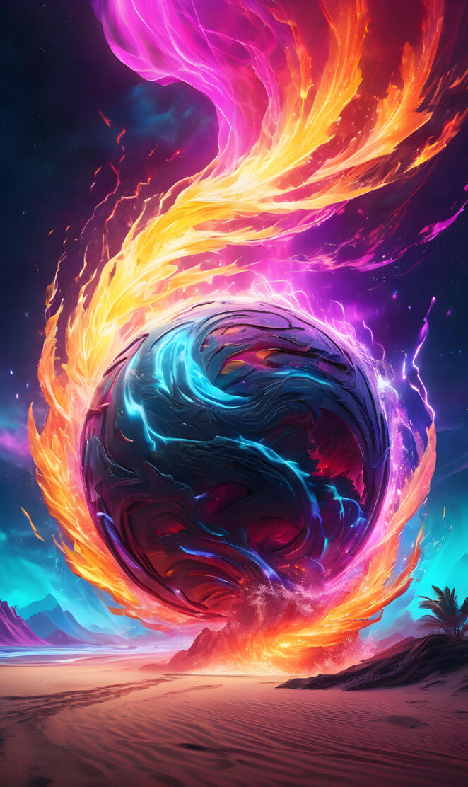 magic mix of fire, water, wind and sand. light to life show