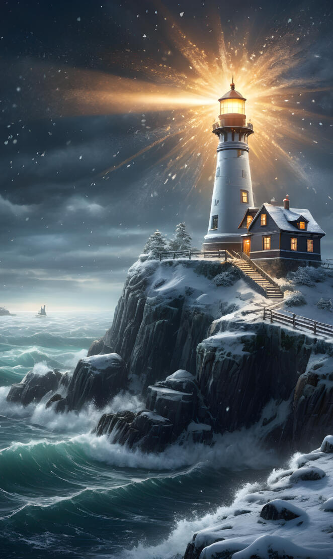 a lighthouse on a rocky cliff