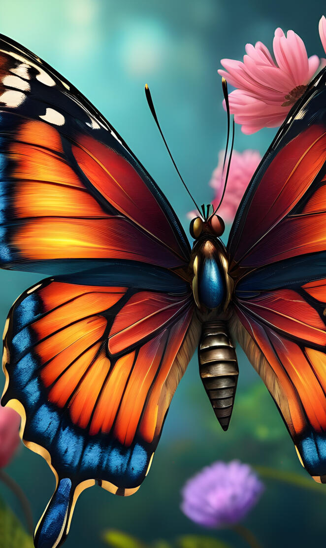 a butterfly with wings spread