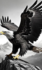 a bald eagle with its wings spread