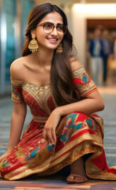 Indian princess at an airport