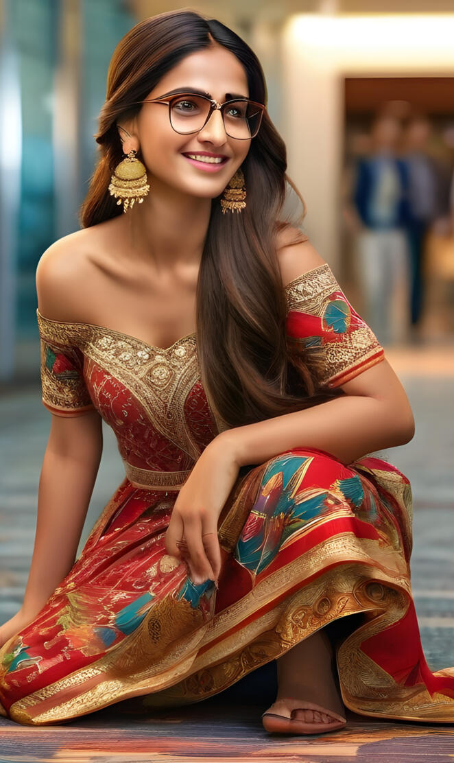 Indian princess at an airport