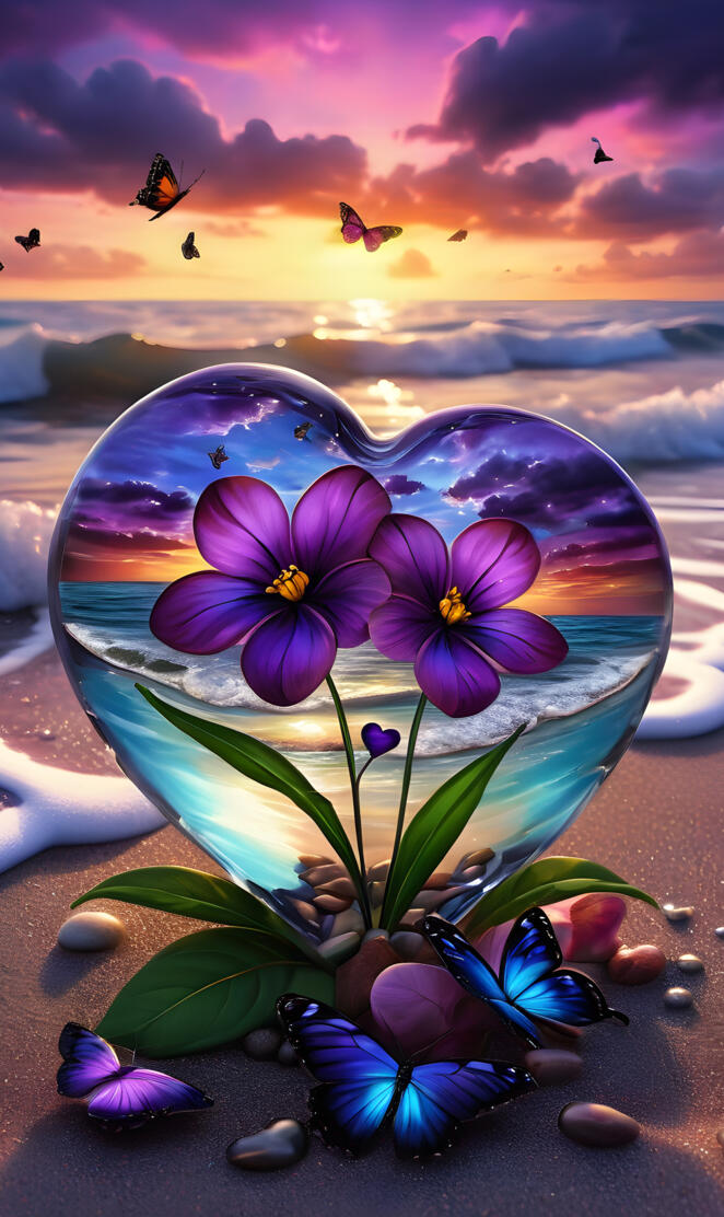 Beach Butterflies 🦋 Hearts ❤️ Flowers 💐