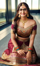 Indian princess at an airport