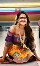 Indian princess at an airport