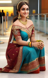 Indian princess at an airport