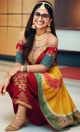 Indian princess at an airport