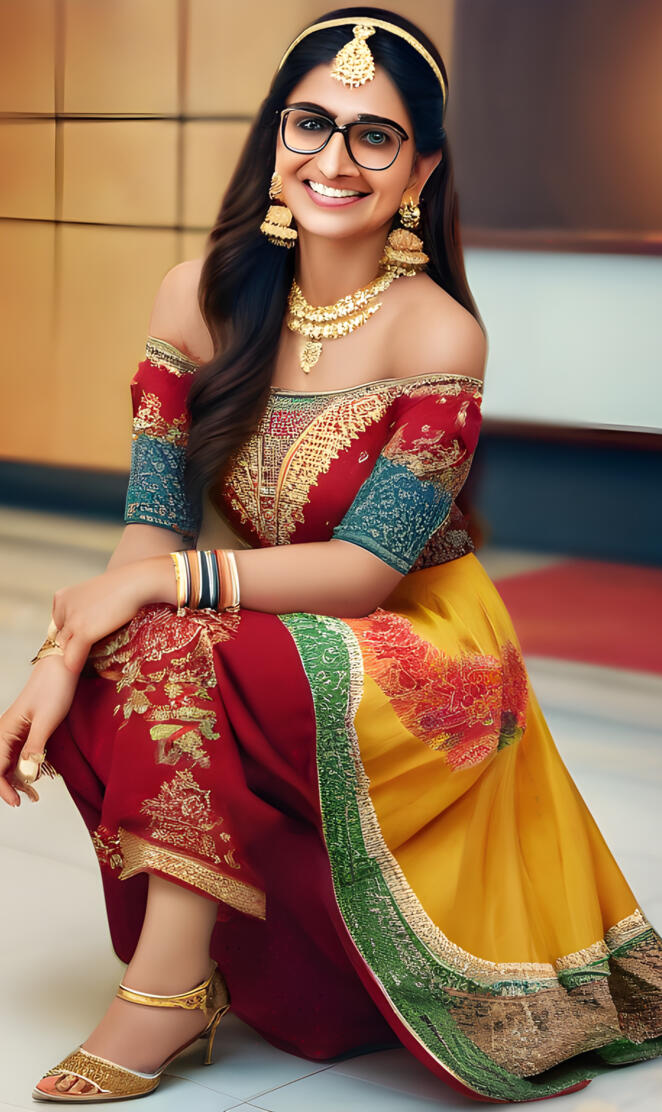 Indian princess at an airport