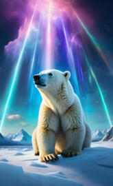 a polar bear in the snow