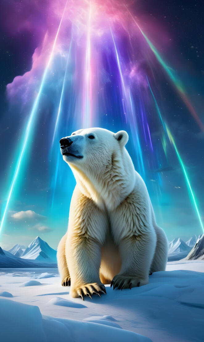 a polar bear in the snow