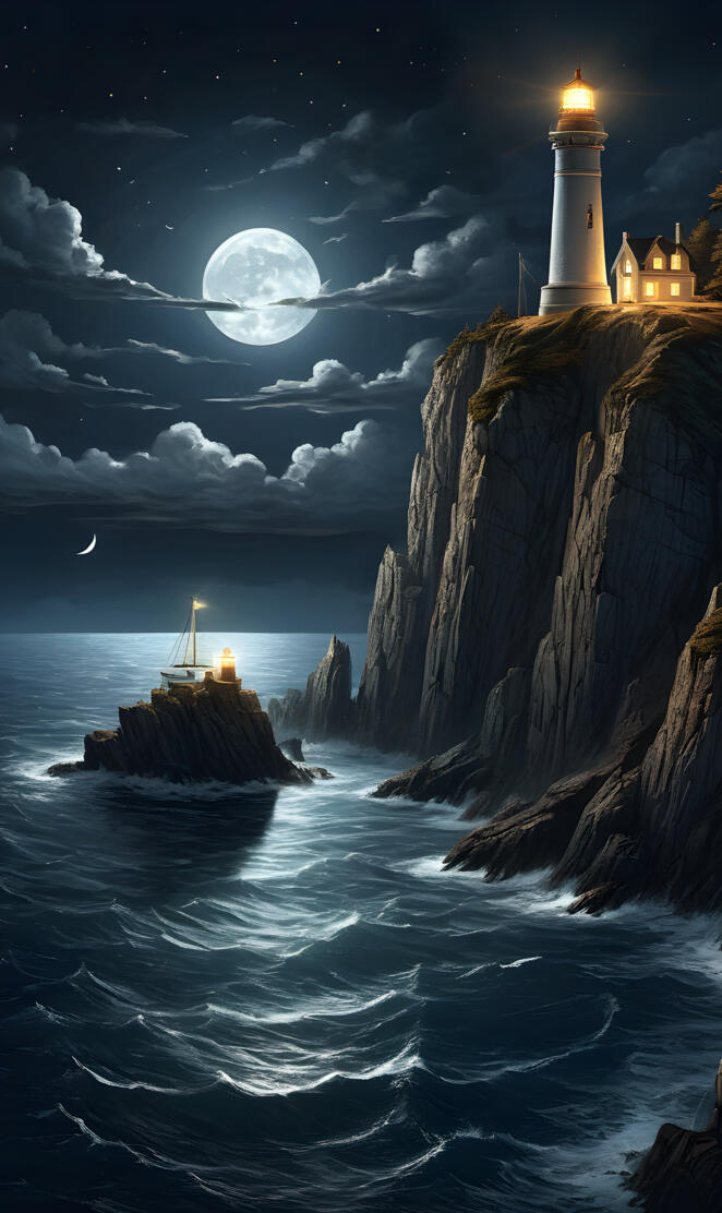 a lighthouse on a cliff over water