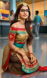 Indian princess at an airport