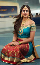 Indian princess at an airport