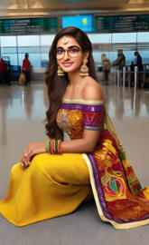 Indian princess at an airport