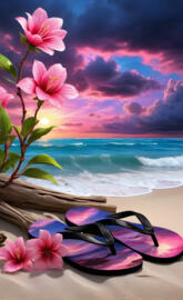 a pair of sunglasses on a beach