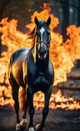 horse with flames