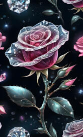 glass rose, pink details