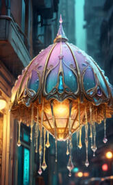 a colorful lamp shade