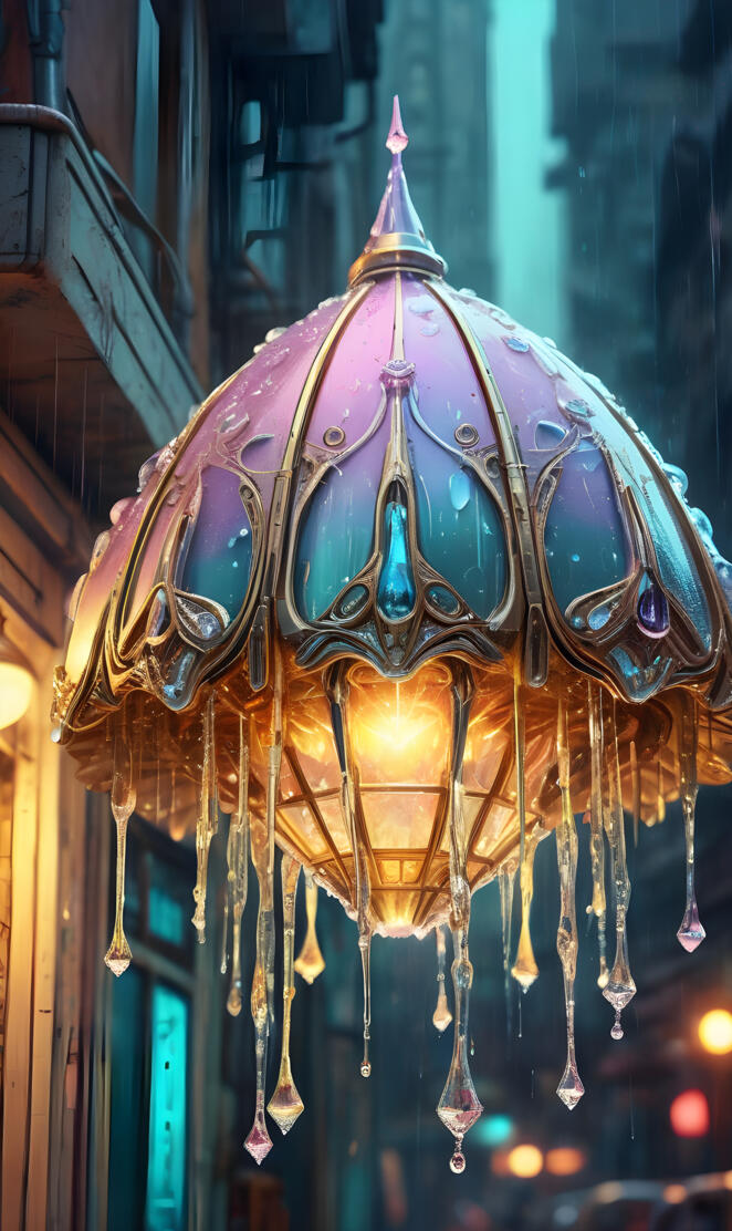 a colorful lamp shade