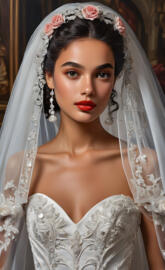 Lady Filippa 2025, bridal, wedding, Mermaid ballgown, long curly hair,