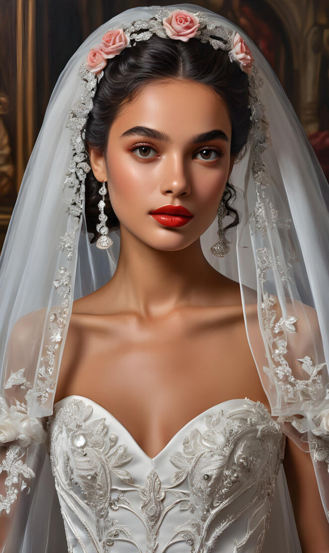 Lady Filippa 2025, bridal, wedding, Mermaid ballgown, long curly hair,