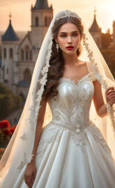 Lady Filippa 2025, bridal, wedding, ballgown, long curly hair,