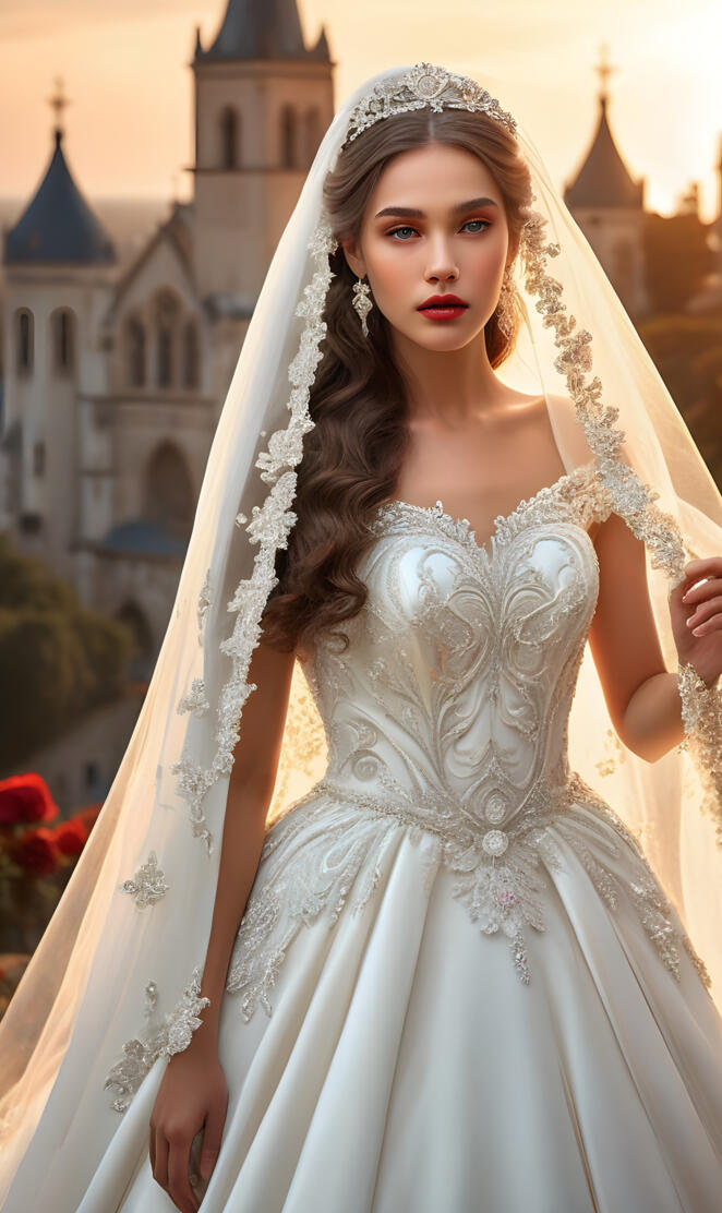 Lady Filippa 2025, bridal, wedding, ballgown, long curly hair,