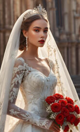 Lady Filippa 2025, bridal, wedding, Mermaid gown, long hair, couture