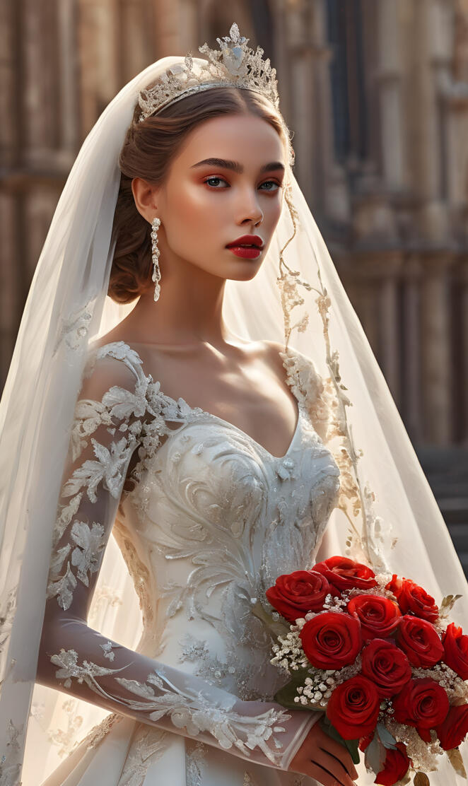 Lady Filippa 2025, bridal, wedding, Mermaid gown, long hair, couture