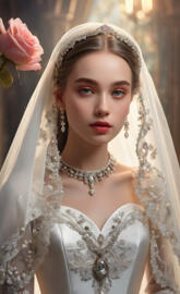 Lady Filippa 2024-2025, bridal, wedding, ballgown, long curly hair,