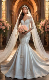 Lady Ronnie, 2025, bridal, wedding, mermaid gown, fit and flare gown,