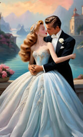 1950s king and queen, husband and wife, man and woman, wedding, lovers