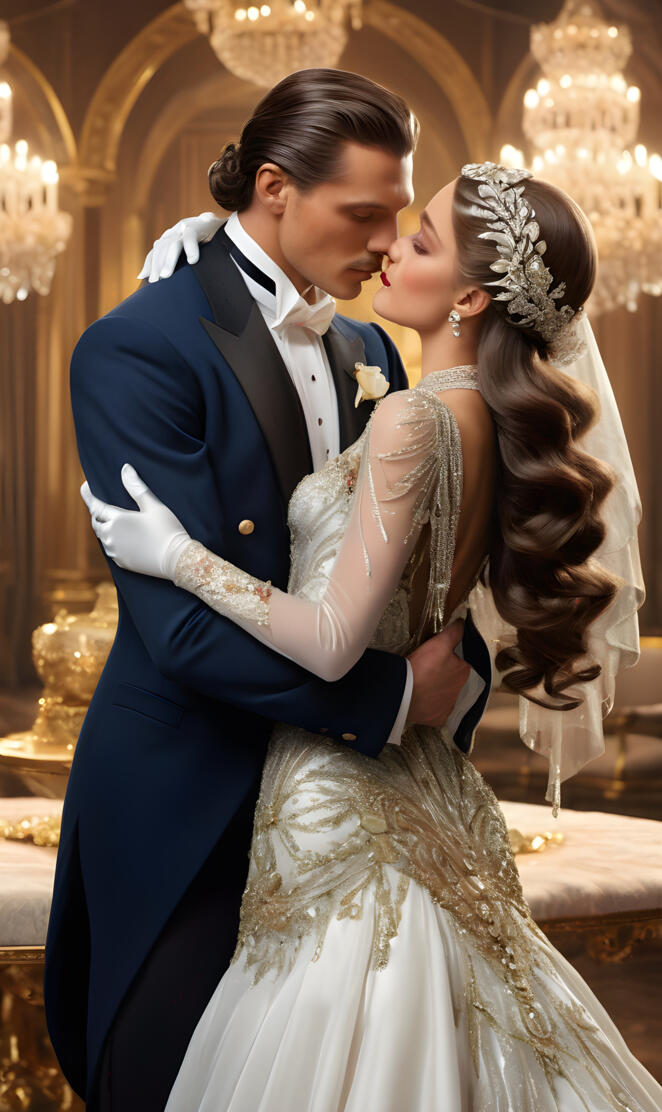 1920s king and queen, husband and wife, man and woman, wedding, lovers