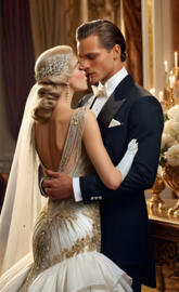 1920s king and queen, husband and wife, man and woman, wedding, lovers