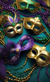 a group of colorful masks
