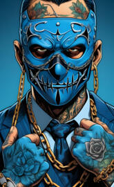 Gangster With Blue Mask