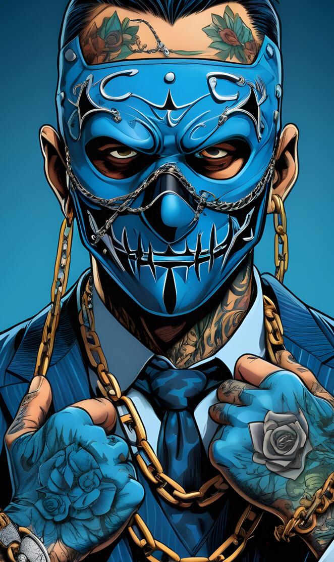 Gangster With Blue Mask