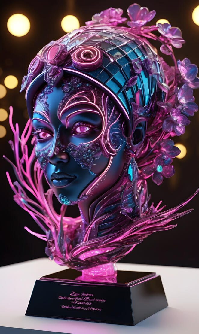 a statue of a person with flowers on their head