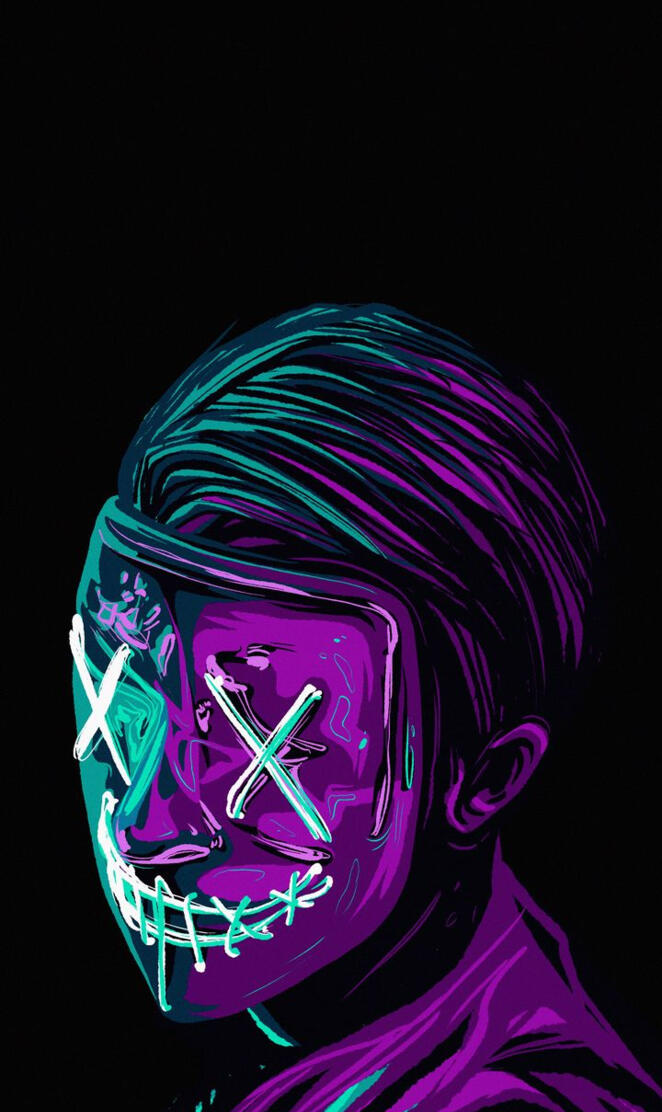 Mask man neon