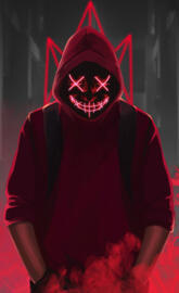 red NEON mask