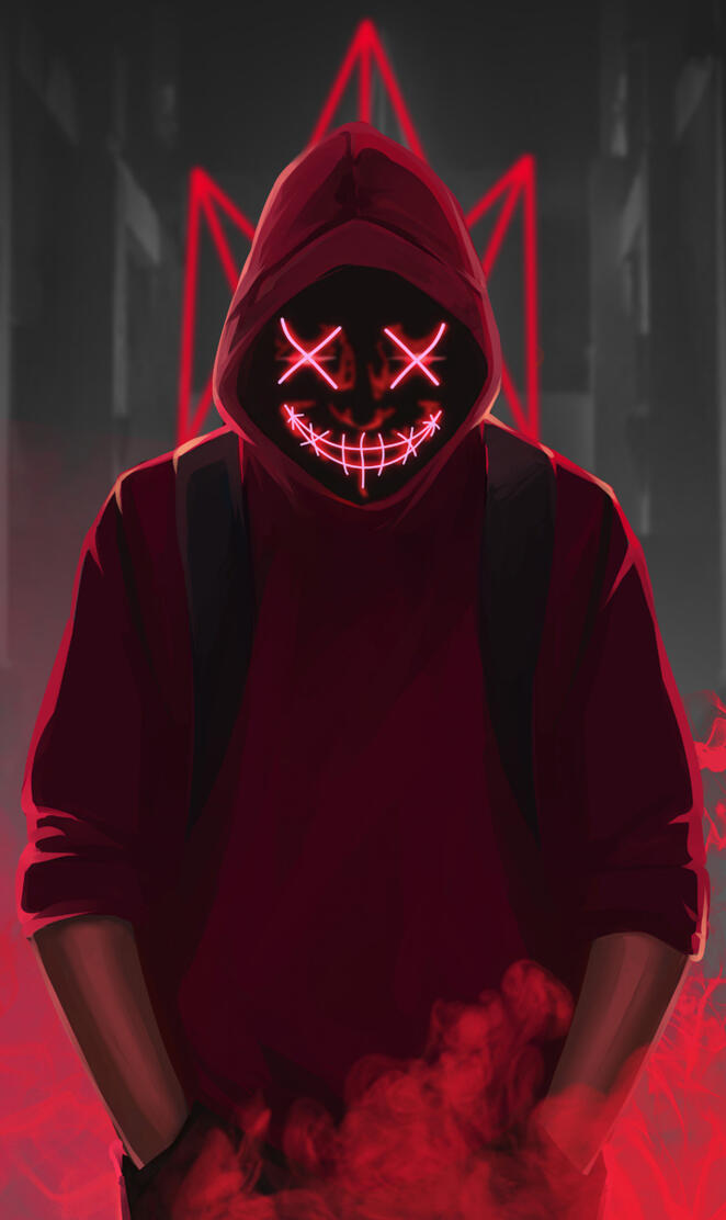 red NEON mask