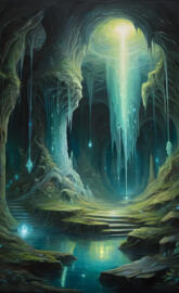 Underground Cave with crystals