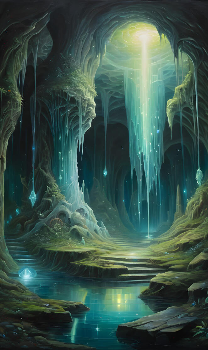 Underground Cave with crystals